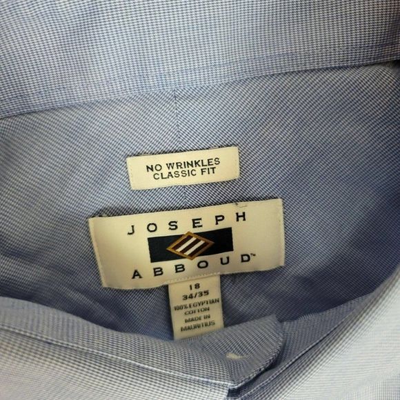Joseph Abboud Button Up Shirt Wrinkle Free Classic Fit Long Sleeve Blue Collared - Picture 3 of 7